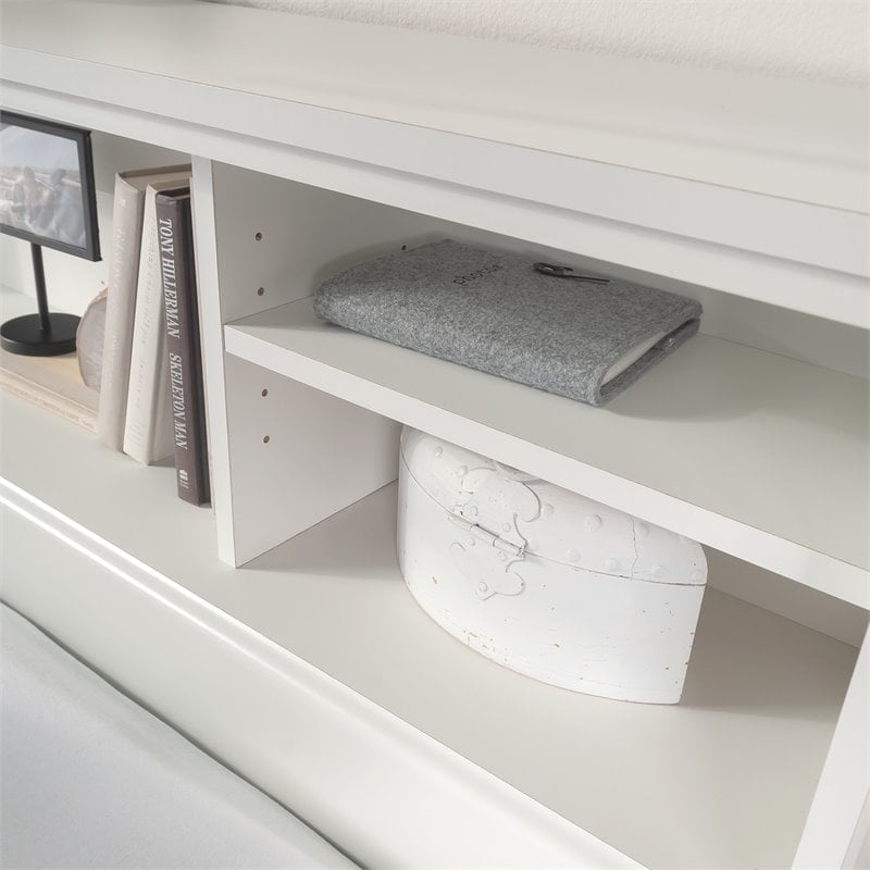 Pemberly Row Transitional Engineered Wood Full-Queen Headboard in White