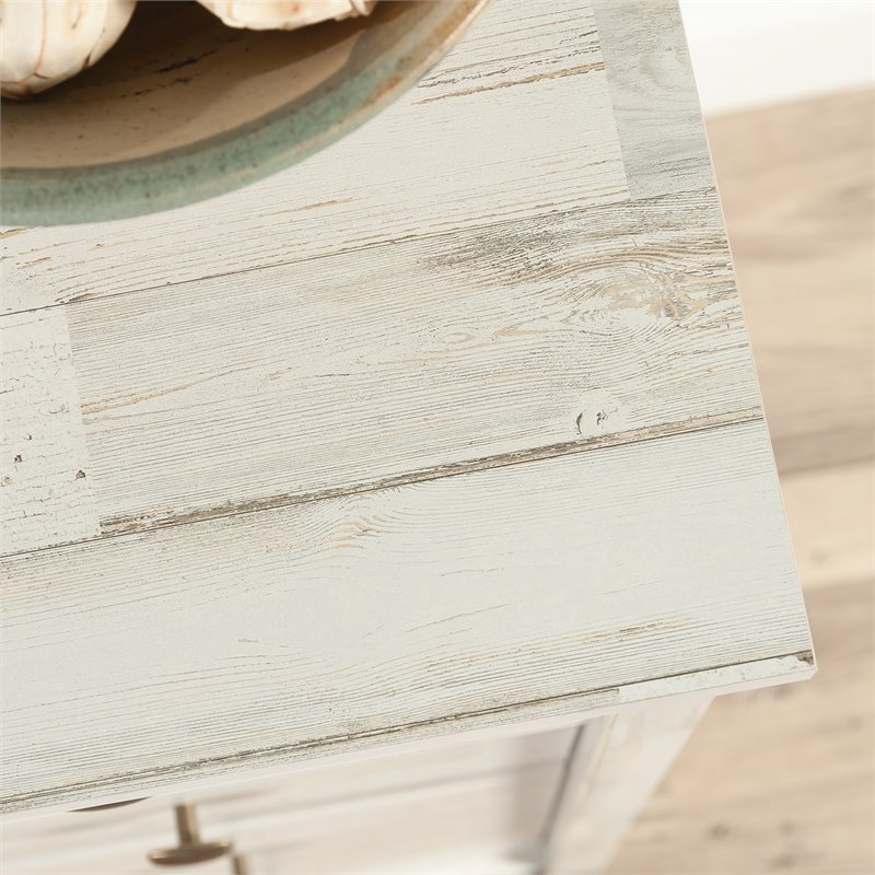 Pemberly Row Traditional 4-Drawer Engineered Wood Chest in White Plank