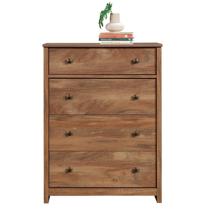 Pemberly Row Traditional 4-Drawer Engineered Wood Chest in Mango Natural