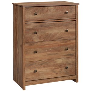 Pemberly Row Traditional 4-Drawer Engineered Wood Chest in Mango Natural