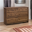 Pemberly Row 6-Drawer Transitional Engineered Wood Dresser in Walnut