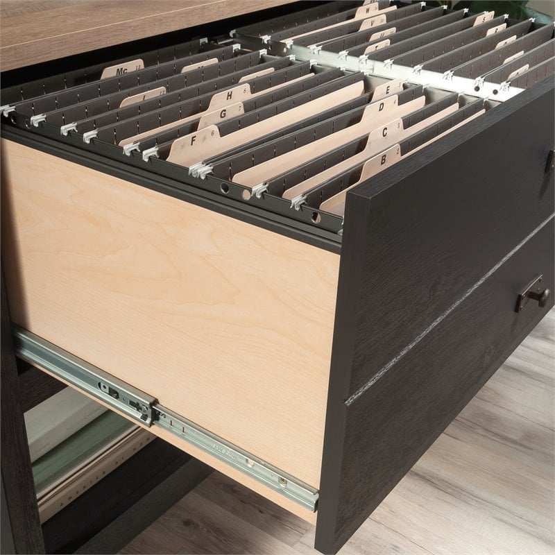 Pemberly Row 1-Drawer Coastal Engineered Wood Lateral File in Raven Oak