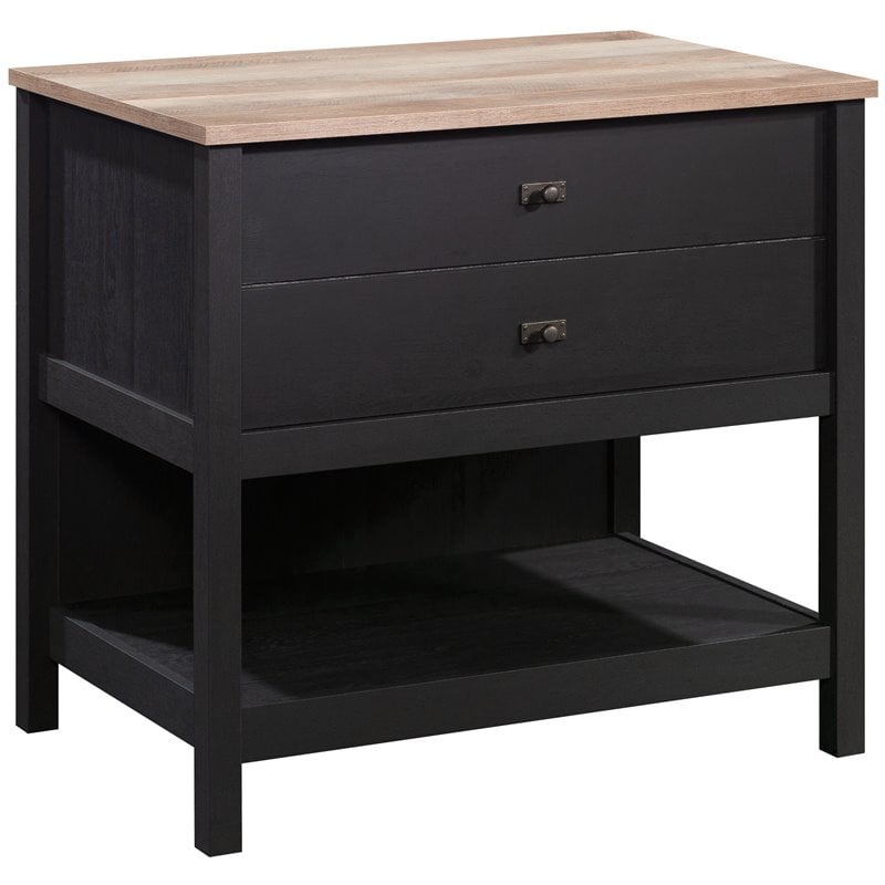 Pemberly Row 1-Drawer Coastal Engineered Wood Lateral File in Raven Oak