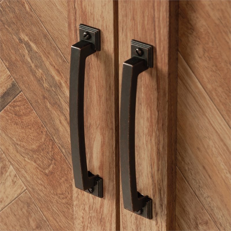 Pemberly Row Modern Engineered Wood Bedroom Armoire in Brown