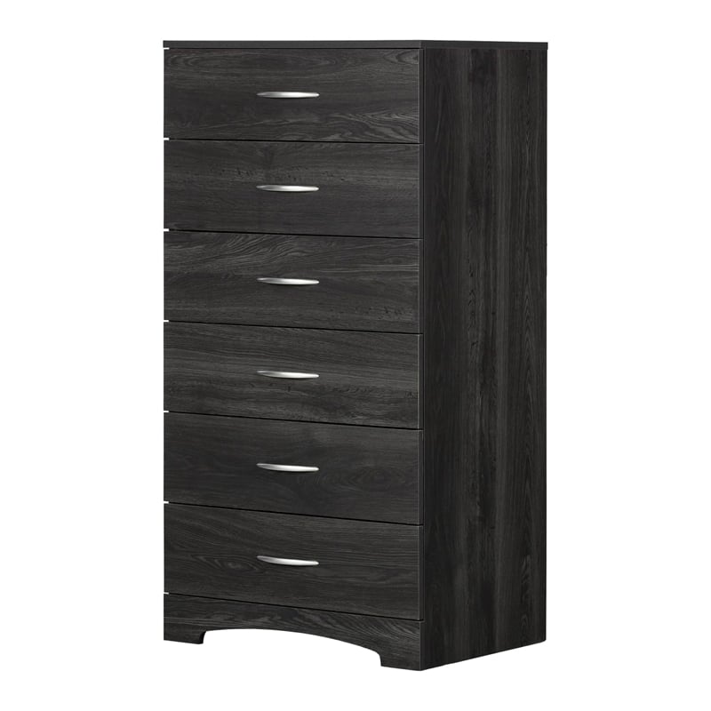 Pemberly Row Traditional 6-Drawer Engineered Wood Lingerie Chest in Gray