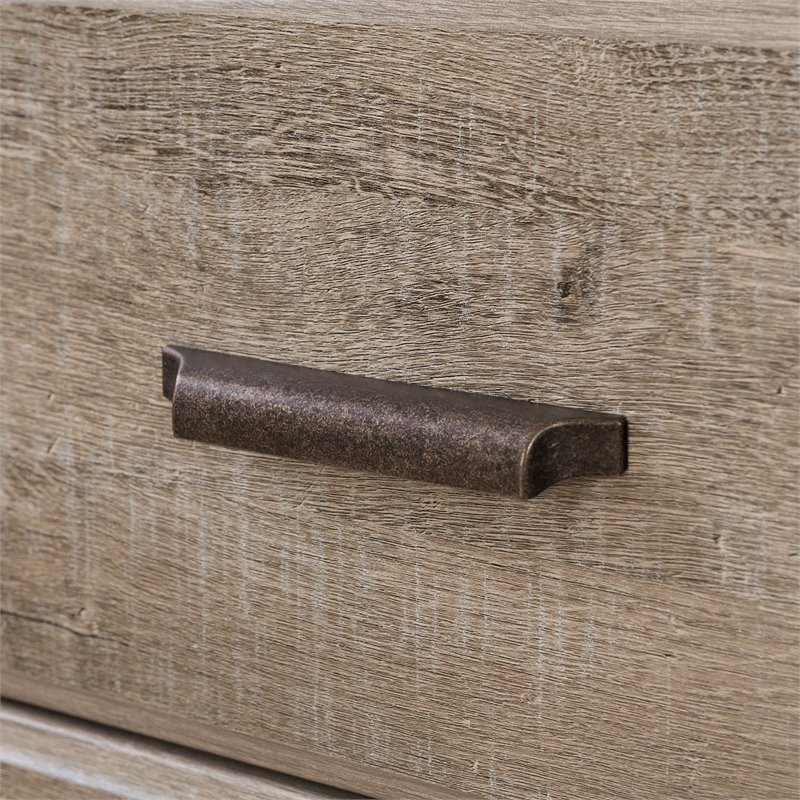 Pemberly Row Traditional 2 Drawer Nightstand in Weathered Oak