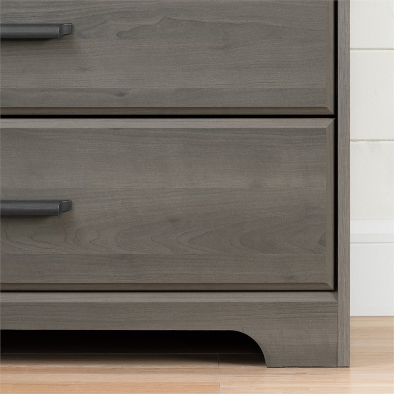 Pemberly Row Traditional 2 Drawer Nightstand in Gray Maple