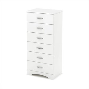 pemberly row traditional 6 drawer chest in pure white