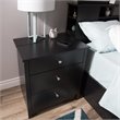 Pemberly Row Modern Wood Nightstand in Pure Black