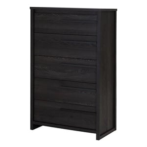 Pemberly Row Contemporary 5-Drawer Wood Indoor Chest in Gray Oak