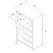Pemberly Row Contemporary 5-Drawer Wood Indoor Chest in Gray Oak