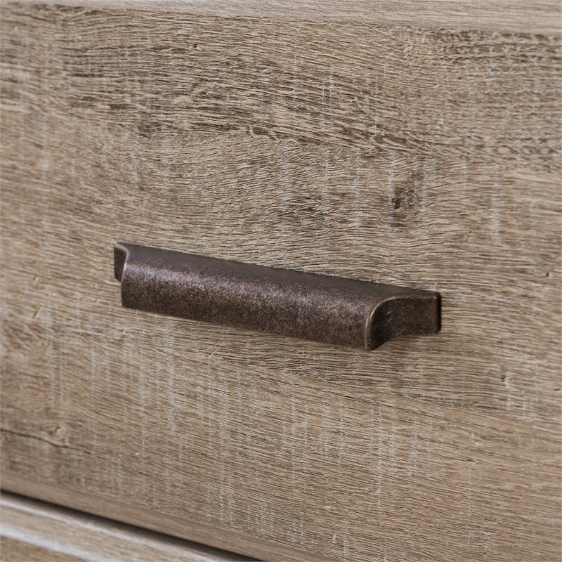 Pemberly Row Farmhouse 8 Drawer Dresser in Weathered Oak