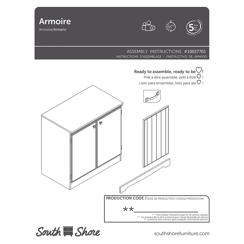 Pemberly Row Contemporary 2-Door Wood Accent Chest in Pure White