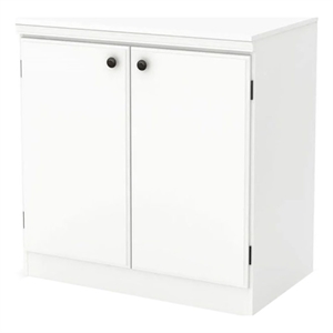 pemberly row contemporary 2-door wood accent chest in pure white