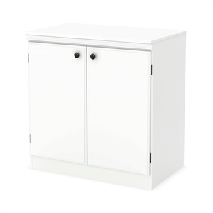 Pemberly Row Contemporary 2-Door Wood Accent Chest in Pure White