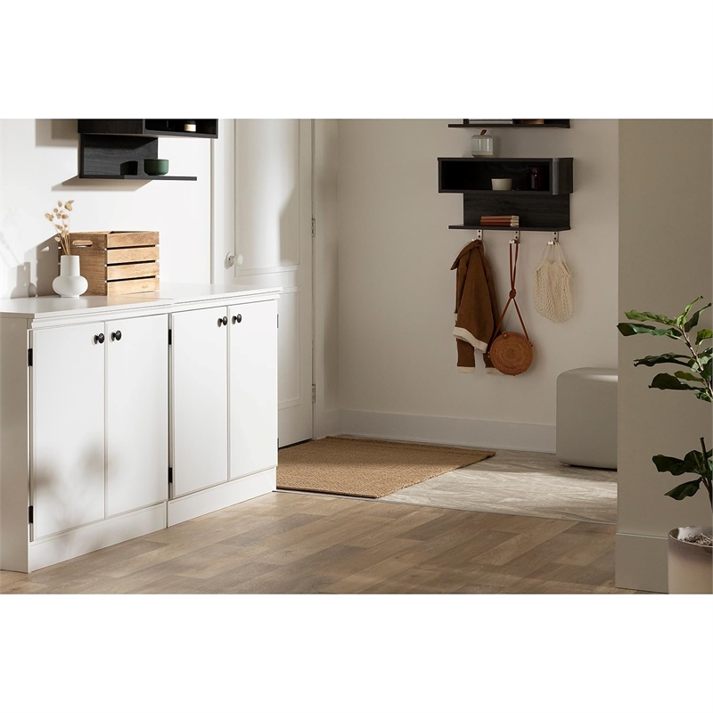 Pemberly Row Contemporary 2-Door Wood Accent Chest in Pure White