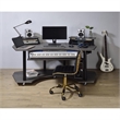 Pemberly Row Contemporary Wood Studio Music Recording Desk in Black Oak