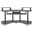 Pemberly Row Contemporary Wood Studio Music Recording Desk in Black Oak