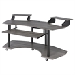 Pemberly Row Contemporary Wood Studio Music Recording Desk in Black Oak