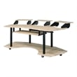 Pemberly Row Contemporary Wood Studio Music Recording Desk in Natural Oak