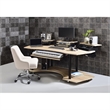 Pemberly Row Contemporary Wood Studio Music Recording Desk in Natural Oak