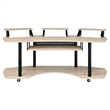 Pemberly Row Contemporary Wood Studio Music Recording Desk in Natural Oak