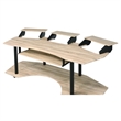 Pemberly Row Contemporary Wood Studio Music Recording Desk in Natural Oak