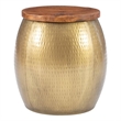 Pemberly Row End Table Coffee Accent Table Round in Metal - Gold