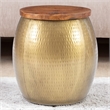 Pemberly Row End Table Coffee Accent Table Round in Metal - Gold