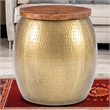 Pemberly Row End Table Coffee Accent Table Round in Metal - Gold