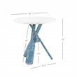 Pemberly Row Transitional Wood Side Table in Distressed Cream/Distressed Blue