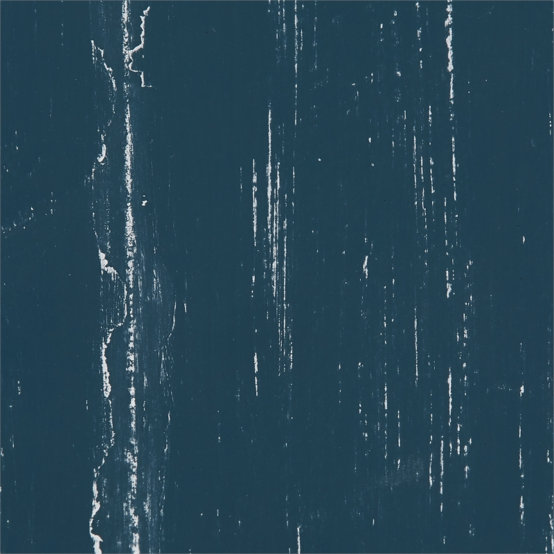 Pemberly Row Transitional Wood Side Table in Distressed Cream/Distressed Blue