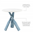 Pemberly Row Transitional Wood Side Table in Distressed Cream/Distressed Blue