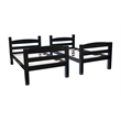 Pemberly Row Transitional Twin over Twin Wood Bunk Bed in Black