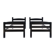 Pemberly Row Transitional Twin over Twin Wood Bunk Bed in Black