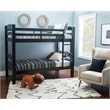 Pemberly Row Transitional Twin over Twin Wood Bunk Bed in Black