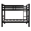Pemberly Row Transitional Twin over Twin Wood Bunk Bed in Black