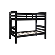 Pemberly Row Transitional Twin over Twin Wood Bunk Bed in Black