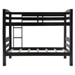 Pemberly Row Transitional Twin over Twin Wood Bunk Bed in Black