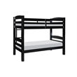 Pemberly Row Transitional Twin over Twin Wood Bunk Bed in Black