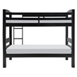 Pemberly Row Transitional Twin over Twin Wood Bunk Bed in Black
