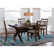 Pemberly Row 5-Piece X-Frame Wood Dining Set with Padded Seats in Brown/Tan