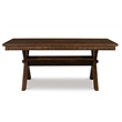 Pemberly Row 5-Piece X-Frame Wood Dining Set with Padded Seats in Brown/Tan