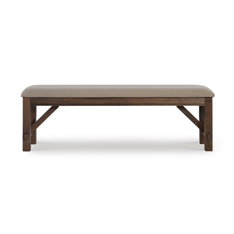 Pemberly Row 6-Piece X-Frame Wood Dining Set with Padded Seats in Brown/Tan