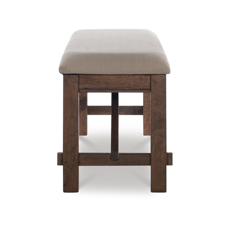 Pemberly Row 6-Piece X-Frame Wood Dining Set with Padded Seats in Brown/Tan