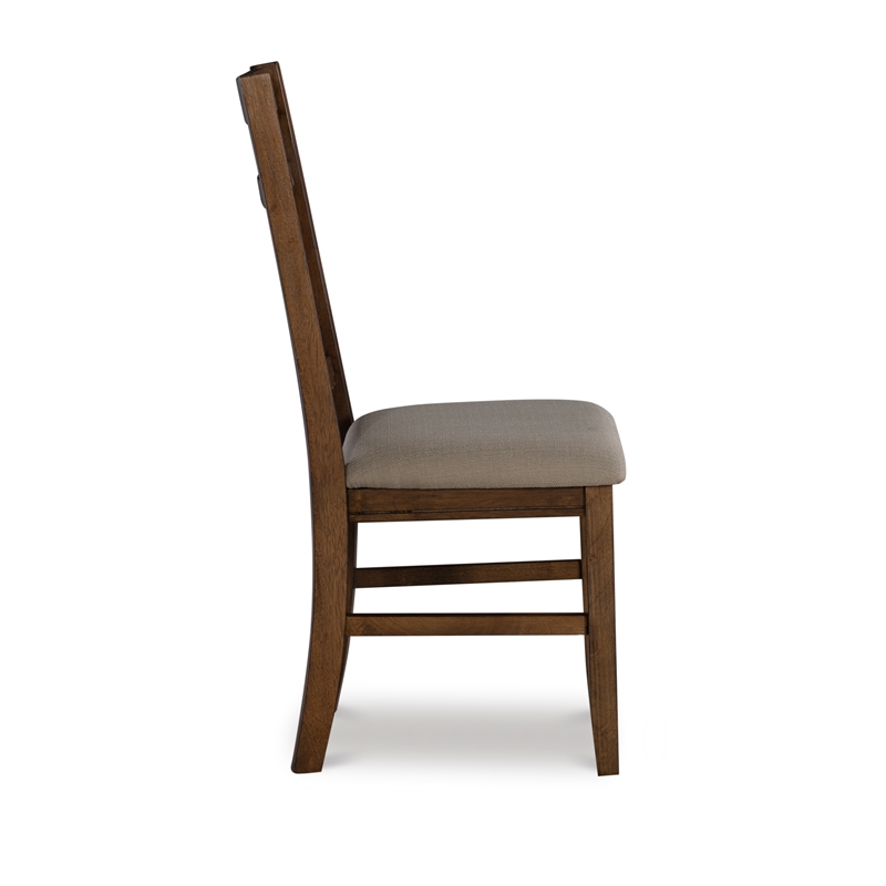 Pemberly Row 6-Piece X-Frame Wood Dining Set with Padded Seats in Brown/Tan