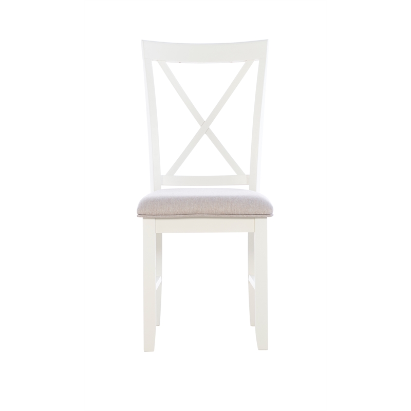 Pemberly Row Farmhouse Wood Set of Two Dining Side Chairs in Gray