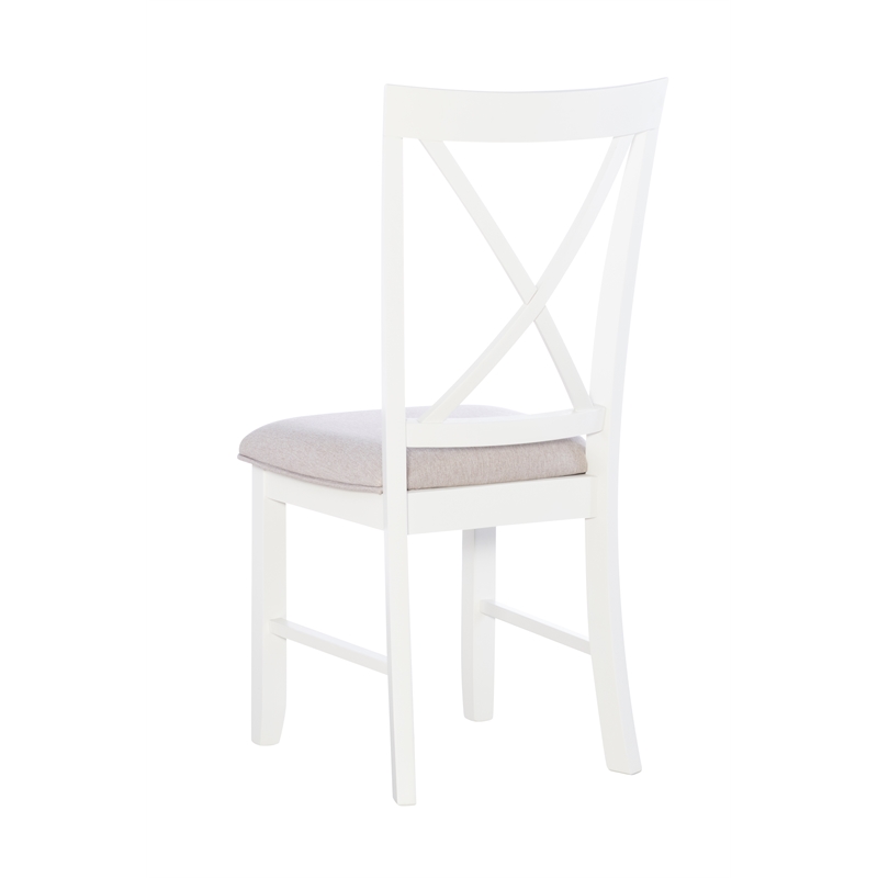 Pemberly Row Farmhouse Wood Set of Two Dining Side Chairs in Gray