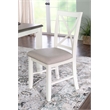 Pemberly Row Farmhouse Wood Set of Two Dining Side Chairs in Gray