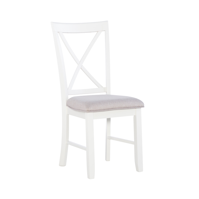 Pemberly Row Farmhouse Wood Set of Two Dining Side Chairs in Gray